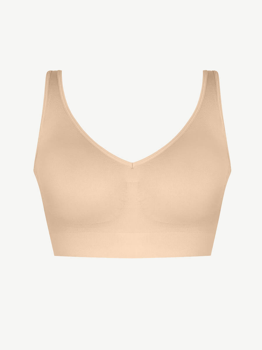 Seamless Breast Support Back Fat Reduction Inner Bra With Removable cups