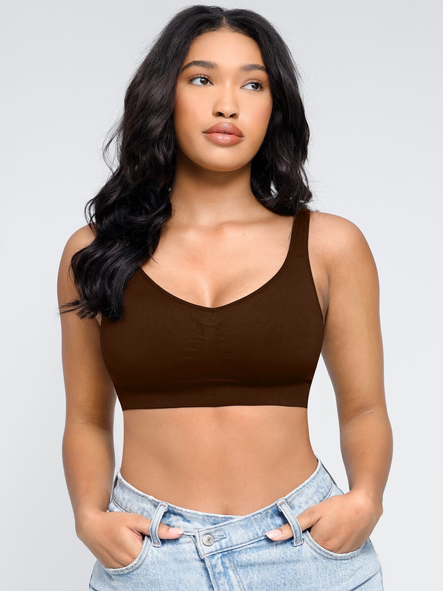 Seamless Breast Support Back Fat Reduction Inner Bra With Removable cups