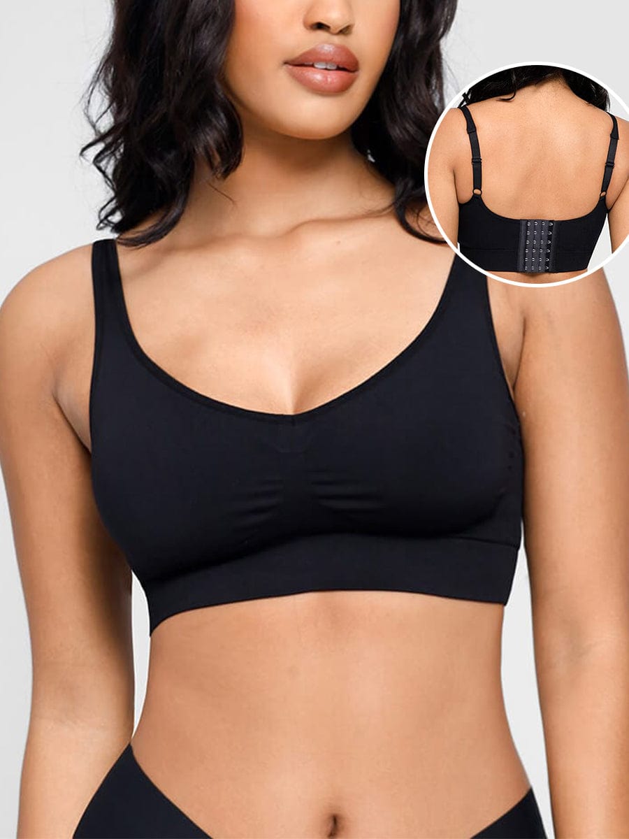 Seamless Breast Support Back Fat Reduction Inner Bra With Removable cups