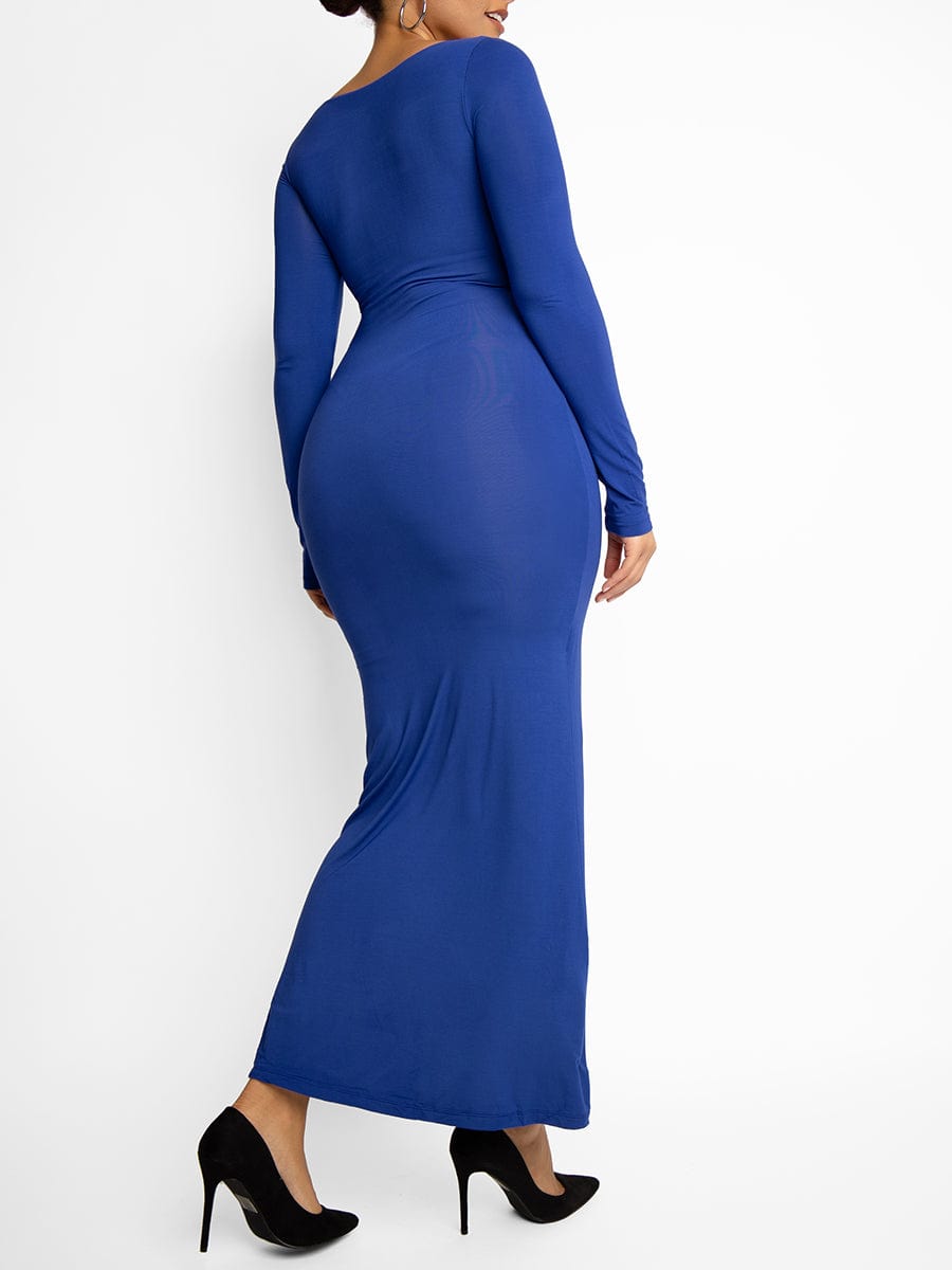 Light Shaping Built-in Shapewear Maxi Dress – Abdomen Tightening & Curve Enhancing