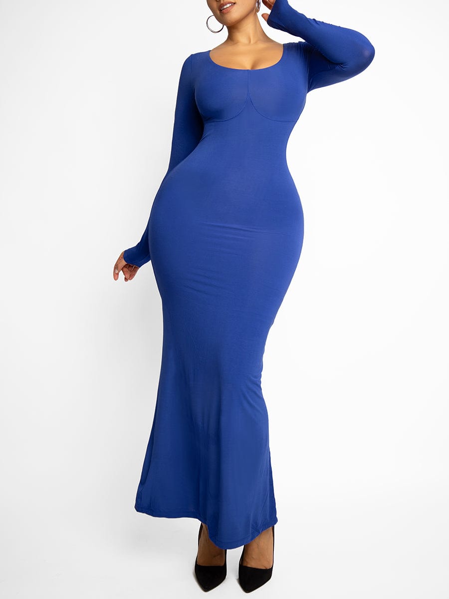 Light Shaping Built-in Shapewear Maxi Dress – Abdomen Tightening & Curve Enhancing