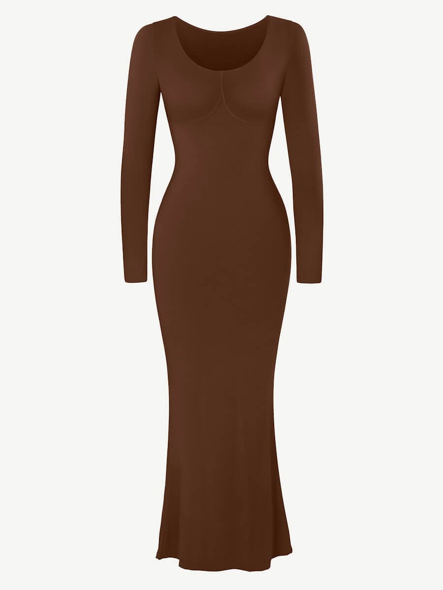 Light Shaping Built-in Shapewear Maxi Dress – Abdomen Tightening & Curve Enhancing