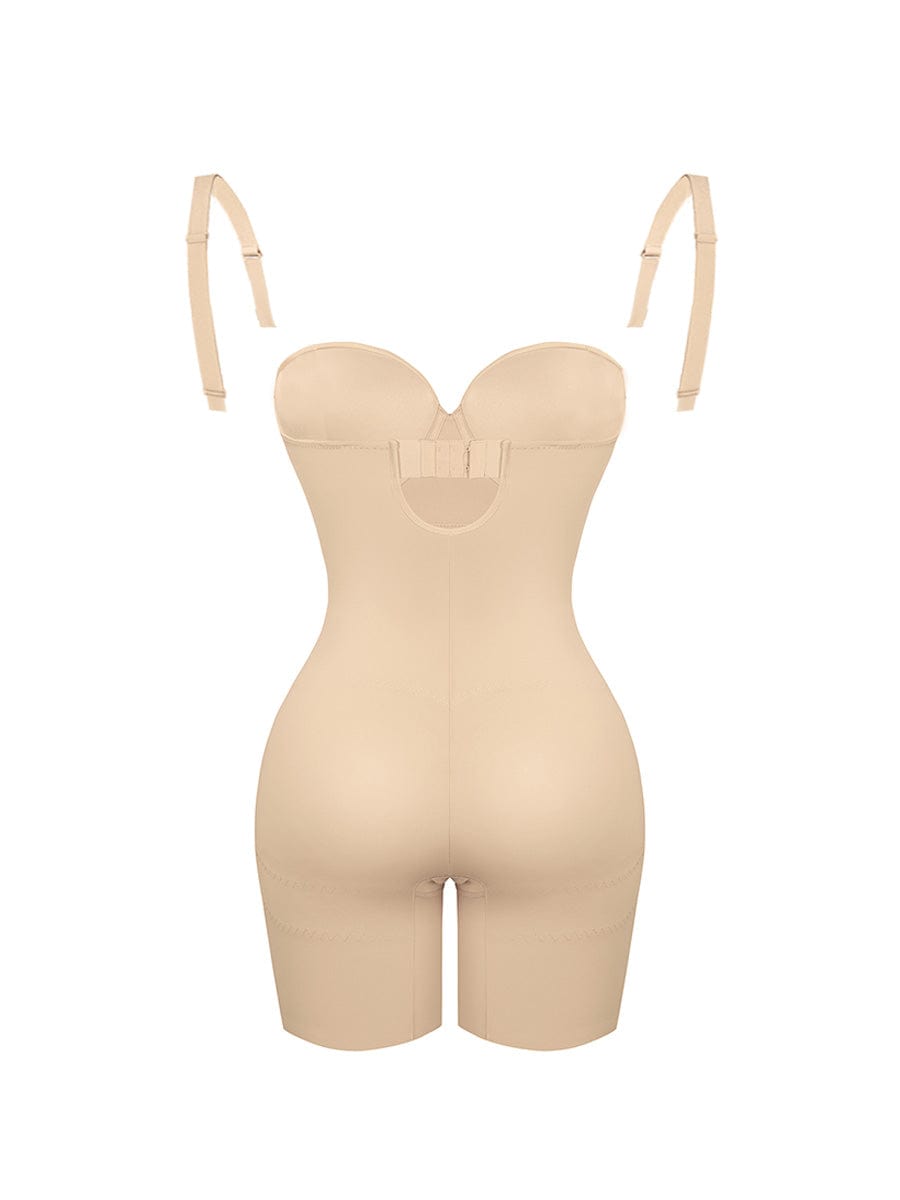 Back Smoothing Underwire Cup Push-Up Bra Strapless Bodysuit